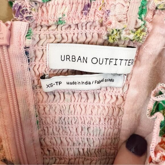 Urban Outfitters Robin Lace Up Pink Fruit Print Mini Dress Sz XS Babydoll Y2K‎ - Picture 6 of 10